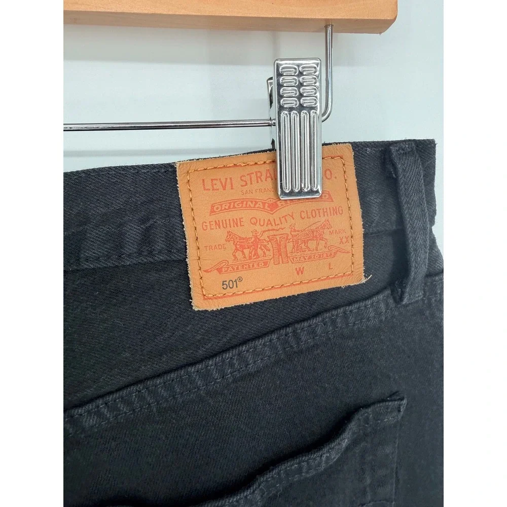 Levis 501 Original Fit Black‎ Straight Leg Button Fly Jeans Mens W32 L28